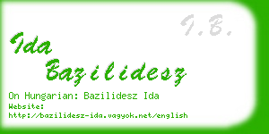 ida bazilidesz business card